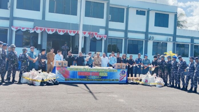 Ribuan Liter Cap Tikus Tak Bertuan Disita Lanal Tahuna, Ini Kata PJ Bupati Tamuntuan