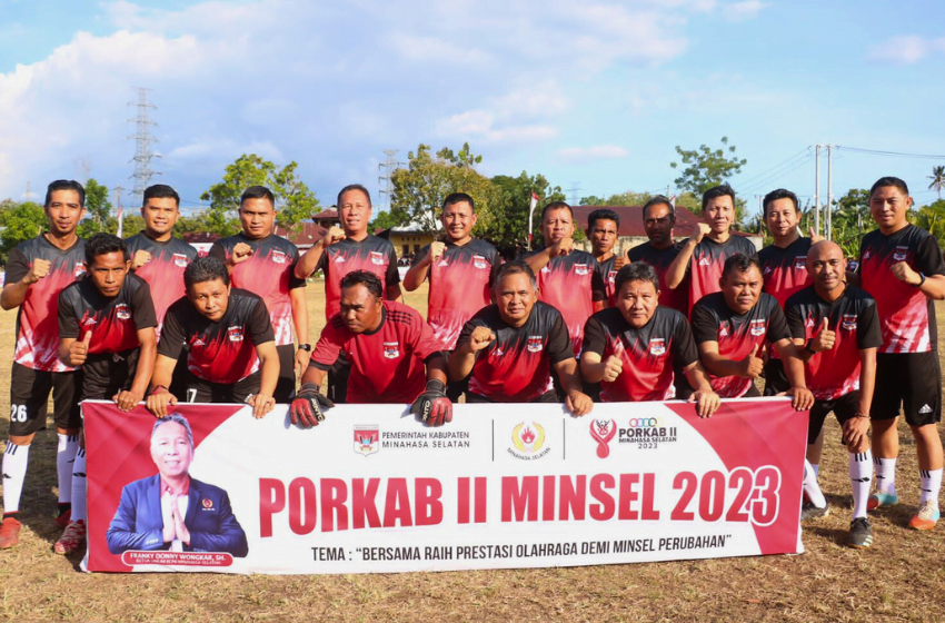 Tanding Persahabatan FORKOPIMDA vs Perangkat Daerah Kab. Minsel Buka PORKAB II Minahasa Selatan 2023