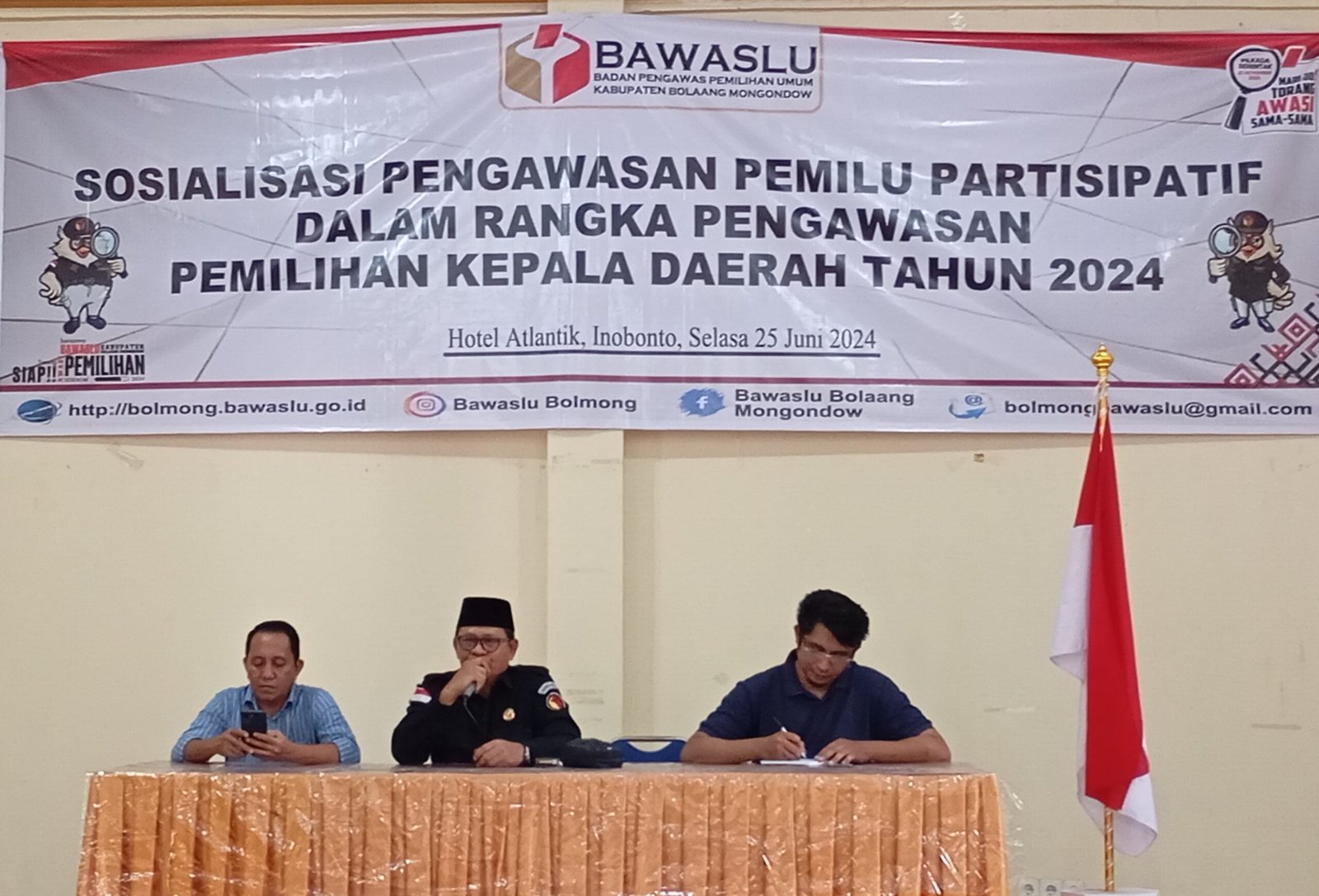 Bawaslu Bolmong Gelar Sosialisasi Pengawasan Pemilu Partisipatif Dalam Rangka Pengawasan Pilkada 2024