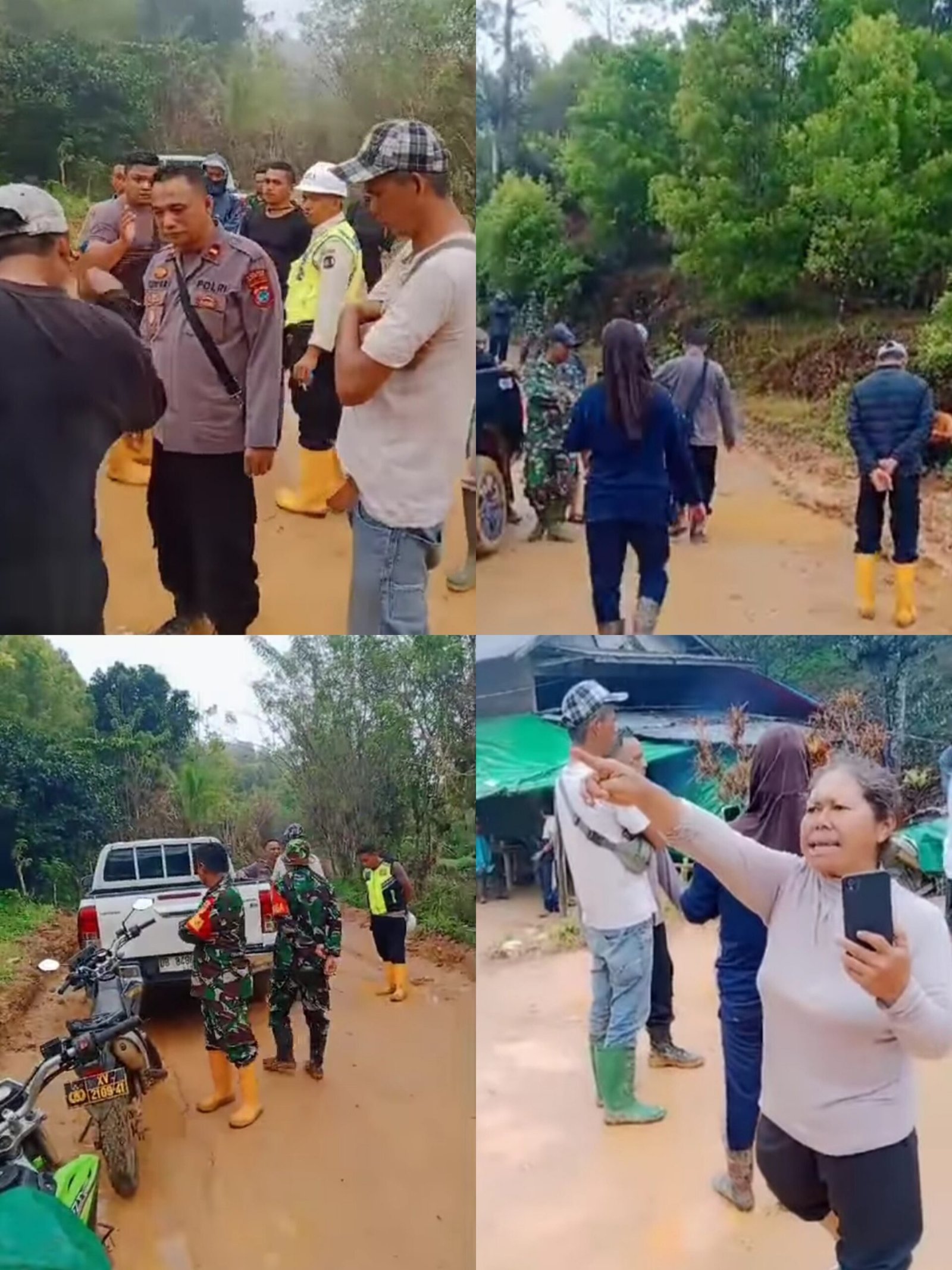 Petani Kebun di Bolsel Ngamuk di Hadapan Karyawan PT.JRBM dan Polisi: Pohon Cengkih ditutupi Lumpur Portal Jalan Dirusak