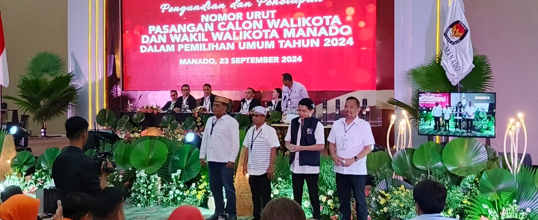 Sah, Empat Paslon Walikota Dan Wakil Walikota Manado Kantongi Nomor Urut