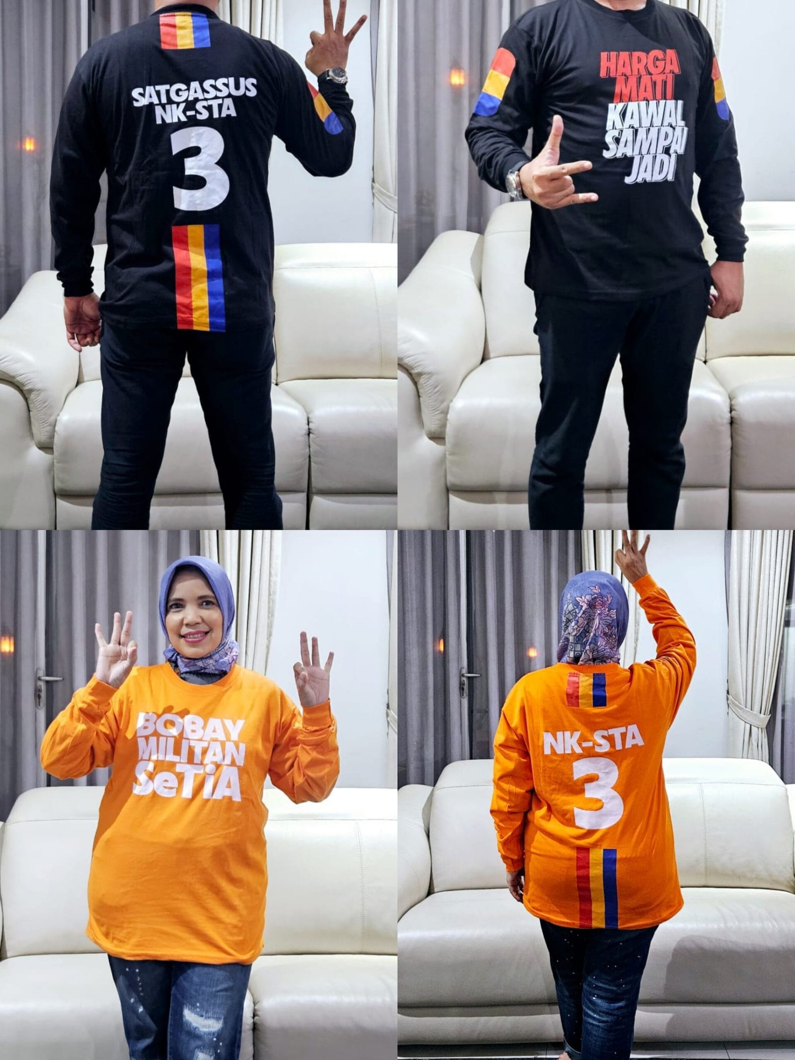 Desain Keren Ribuan Kaos dan Jaket Pemenangan NK-STA Siap di Distribusikan