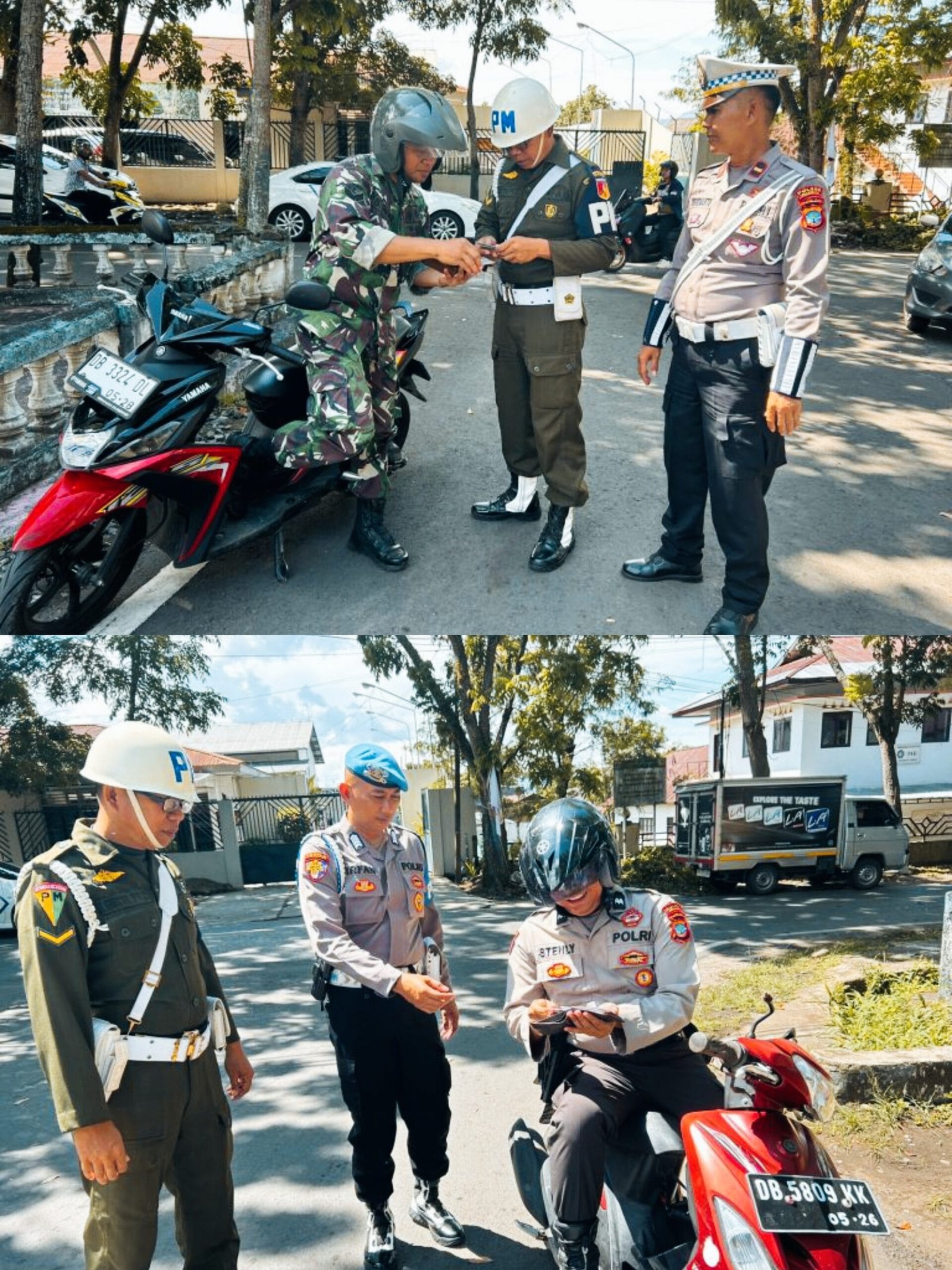 Satuan Lalu Lintas Polres Kotamobagu Bersama Sub Danpom XIII/ Lakukan Operasi Bersama