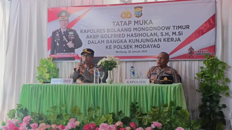 Kapolres Kunjungi Polsek Modayag Guna Memperkuat Sinergitas Antara Pimpinan dan Porsenel Tingkat Polsek