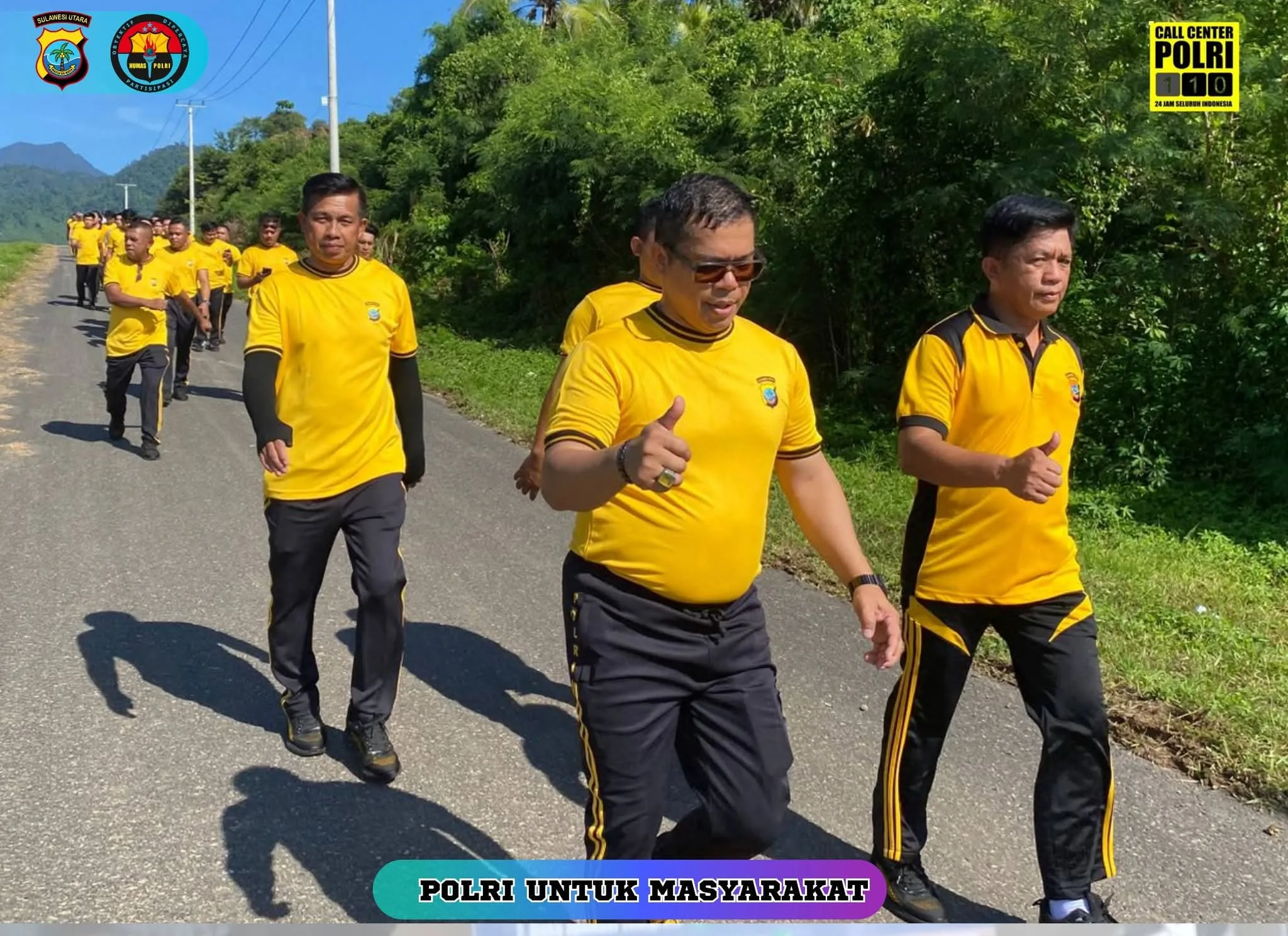 Kapolres Boltim Pimpin Langsung Jalan Sehat Dengan Semua Anggota Setelah Libur Lebaran