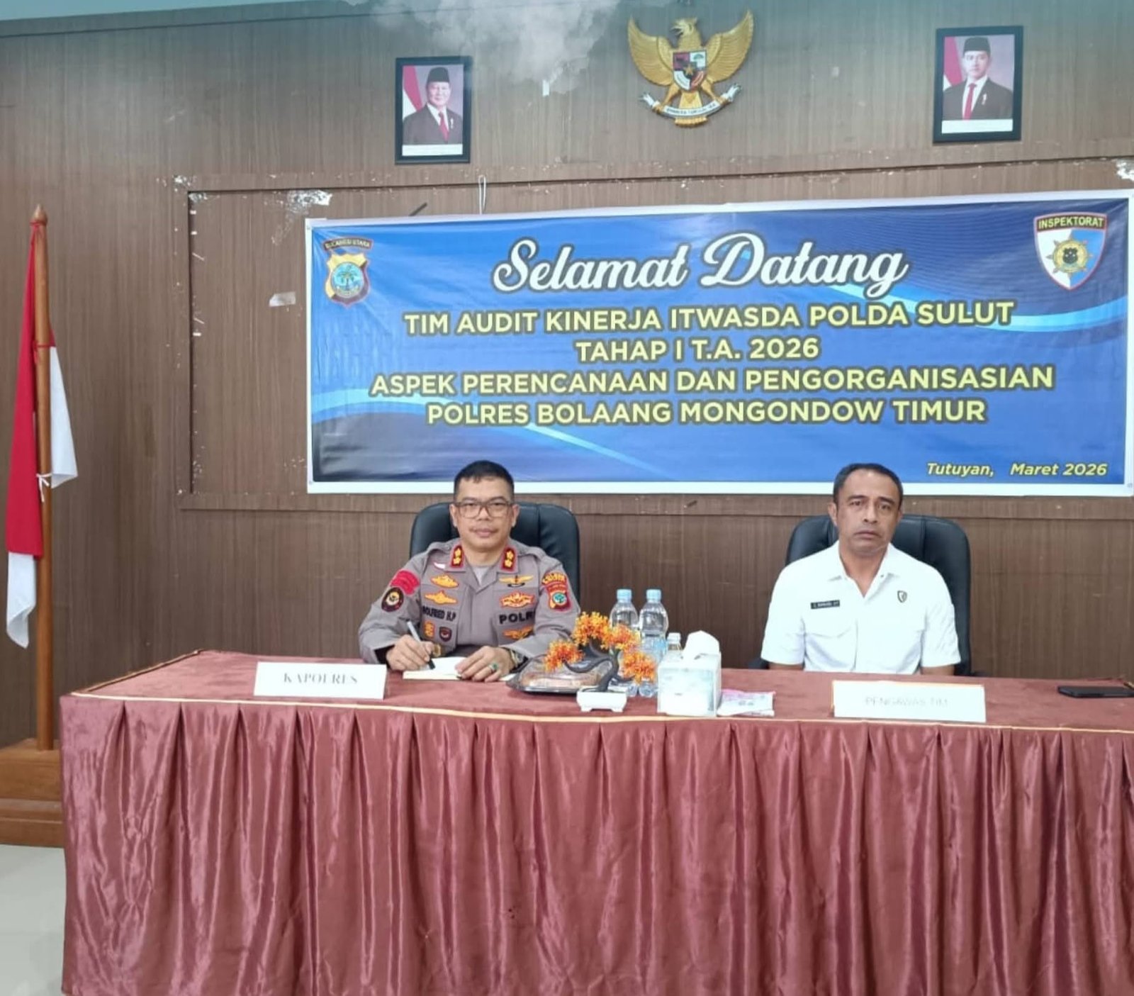 Kapolres Boltim Menerima Kunjungan Tim Audit Itwasda Polda Sulut