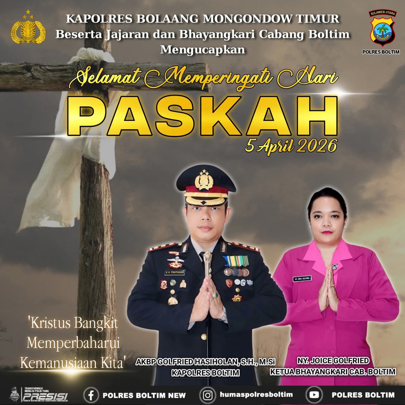 Kapolres Mengajak Masyarakat Untuk Merayakan Momen Suci ini Dengan Penuh Sukacita Damai dan Kegembiraan,