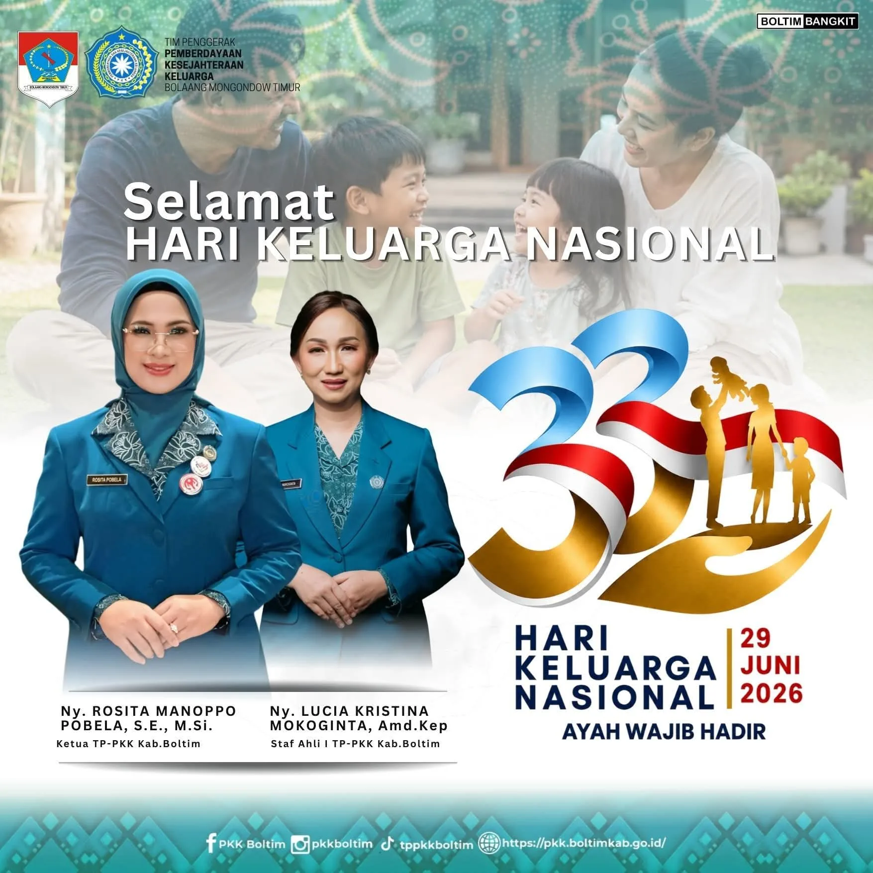 Di Hari Keluarga Nasional, Ketua TP PKK Boltim dan Staf Ahli Sampaikan Harapan bagi Keluarga di Bolaang Mongondow Timur