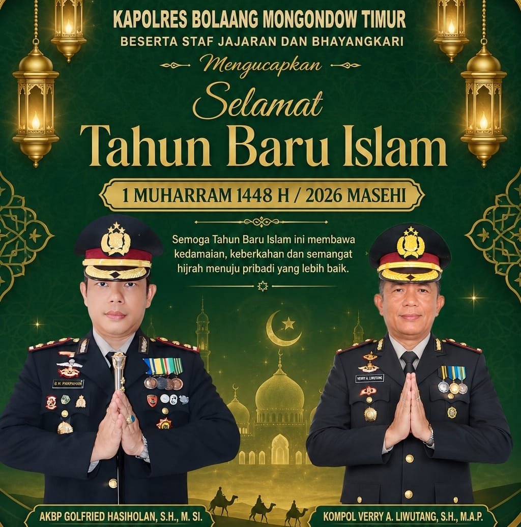 Kapolres Boltim AKBP Golfried Sampaikan Ucapan Selamat Tahun Baru Islam 1 Muharram 1448 H