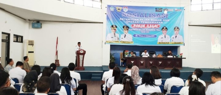 Wabup Argo Buka Sosialisasi Rokok Ilegal di Boltim, Sangadi Diminta Aktif Melakukan Pengawasan